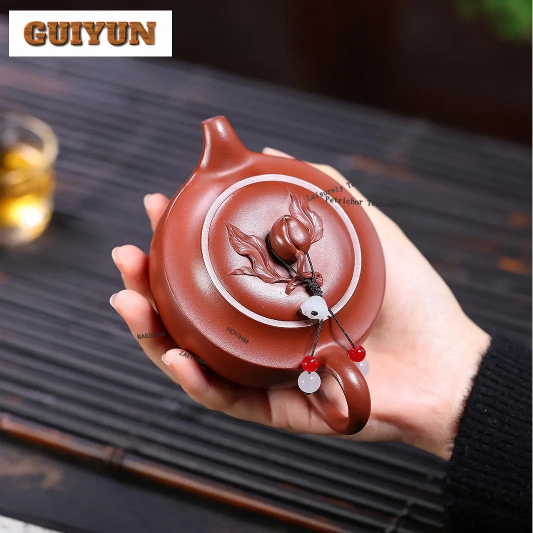 190ml Creative Yixing Purple Clay Teapots Handmade Pot Raw Ore Dragon's Blood Sand Mud Tea Maker Kettle Zisha Tea Set Cha Craft view 4
