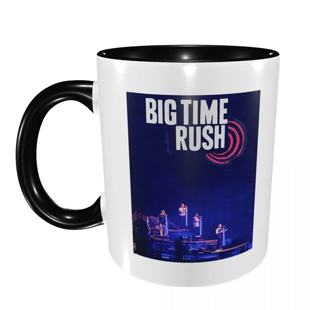 Taza de cerámica divertida con diseño de la banda Big Time Rush BTR, tazas de café, tazas de té, taza de leche, regalos para mujeres y hombres