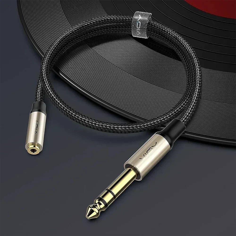 6.35 Male To Female 3.5 Audio Extension Cable 1/4 To 3.5mm TRS Stereo Jack Audio Cable for Guitar Amplifier Keyboard Piano Etc