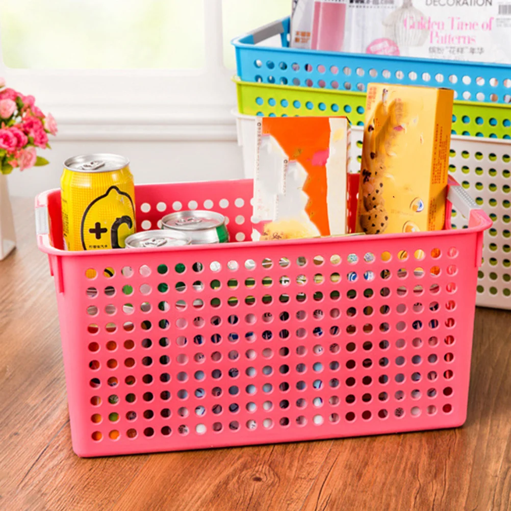 

Plastic Square Red 10L Home Organizer Container For Books Snacks Sundries Desktop Clutter Solution Storage Home Organizer