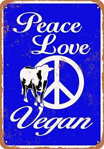 Металлическая вывеска-Мир, любовь, веганский декор для стен в винтажном стиле для кафе-бара, паба, украшение для домашнего пива, поделки