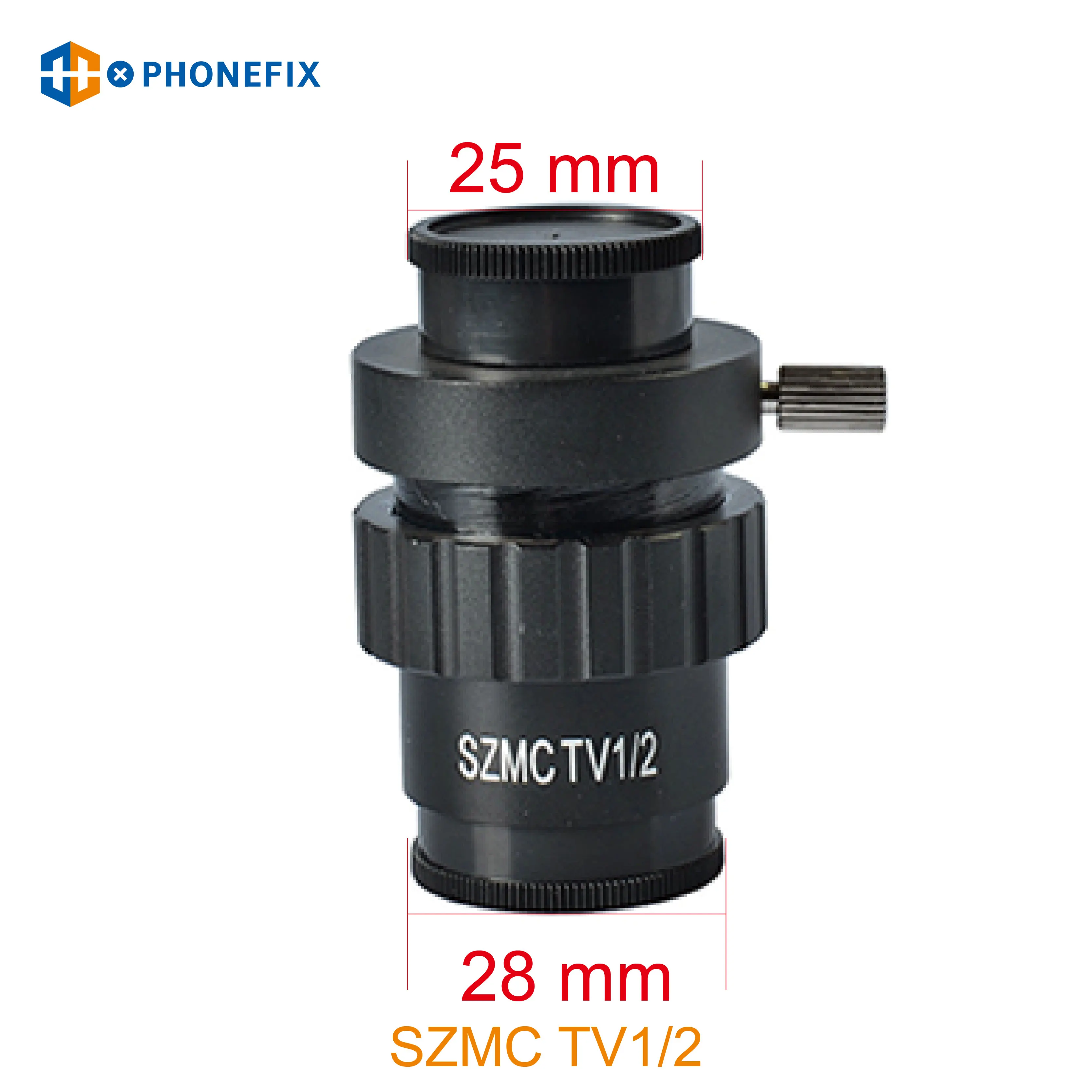 PHONEFIX 0.5X 0.35X 1X C-mount Lens SZMC TV1/2 TV1/3 CTV Adapter For Trinocular Stereo Microscope Replacement Accessories