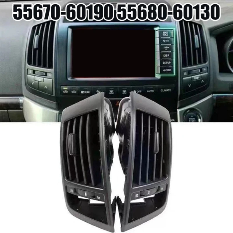 Car Climate Control Air Conditioner Ventilation Grids Center Dashboard Outlets for LC200 55670-60190 55680-60130 2 Pack