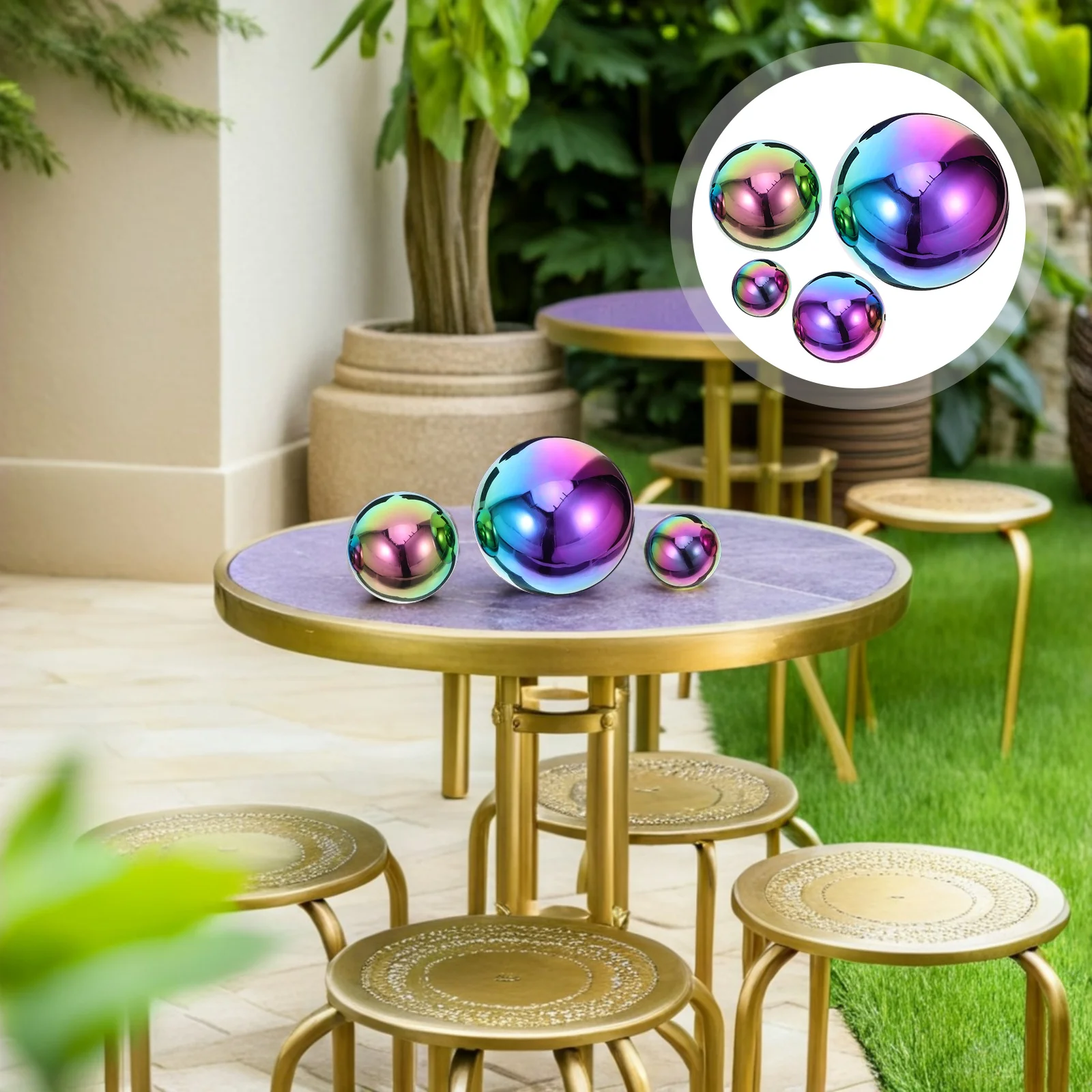 

6Pcs Stainless Steel Reflective Garden Sphere Hollow Mirror Polished Gazing Globes Outdoor Decorative Orb Garden Balls