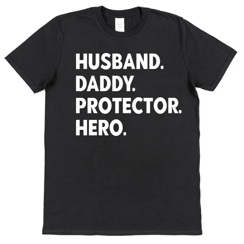 Husband Daddy Protector Hero T Shirt For Dad Father'S Day Idea Present