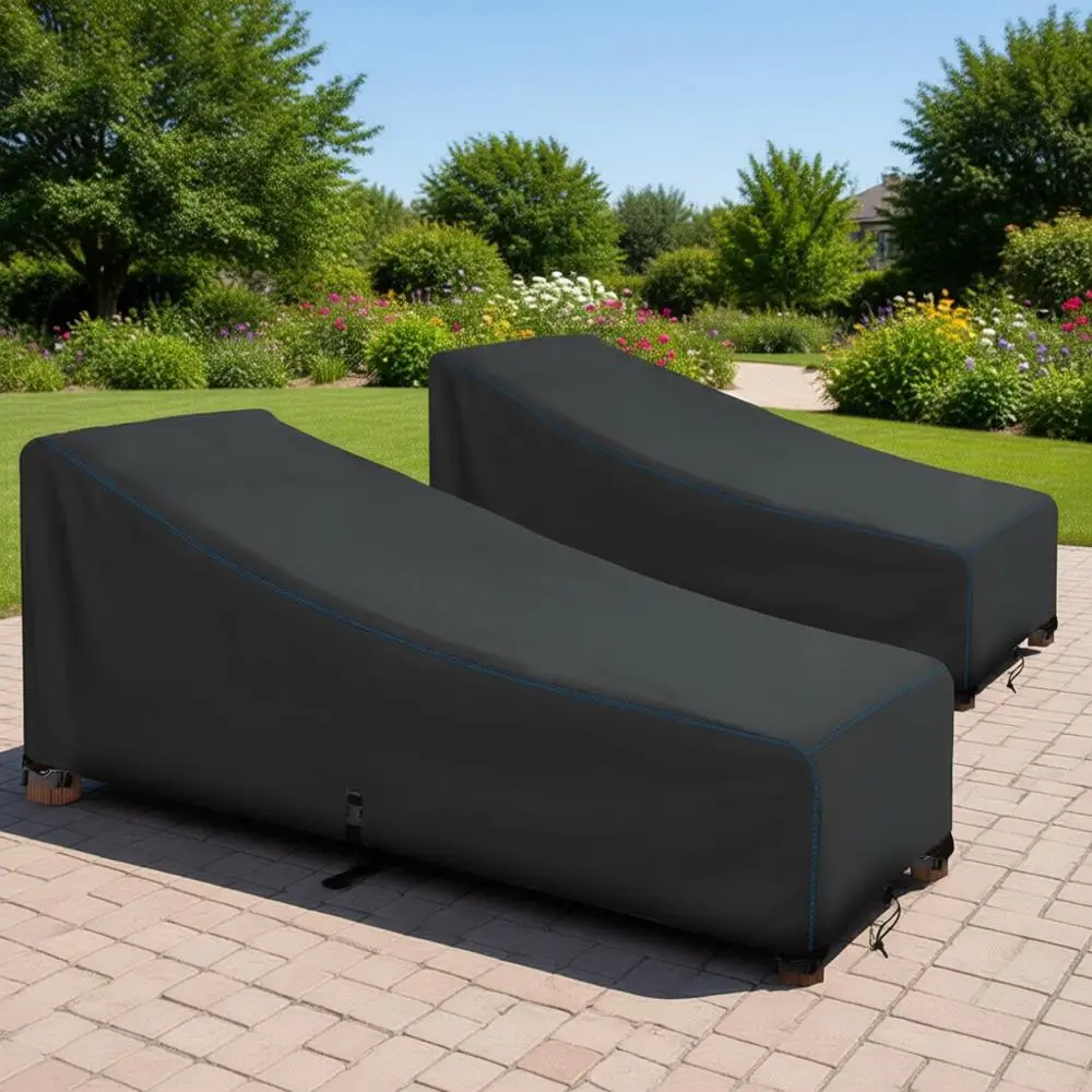 

Durable Heavy-Duty Waterproof & UV-Resistant Outdoor Patio Pool Lounge Chair Covers, 78L x 34W x 32H