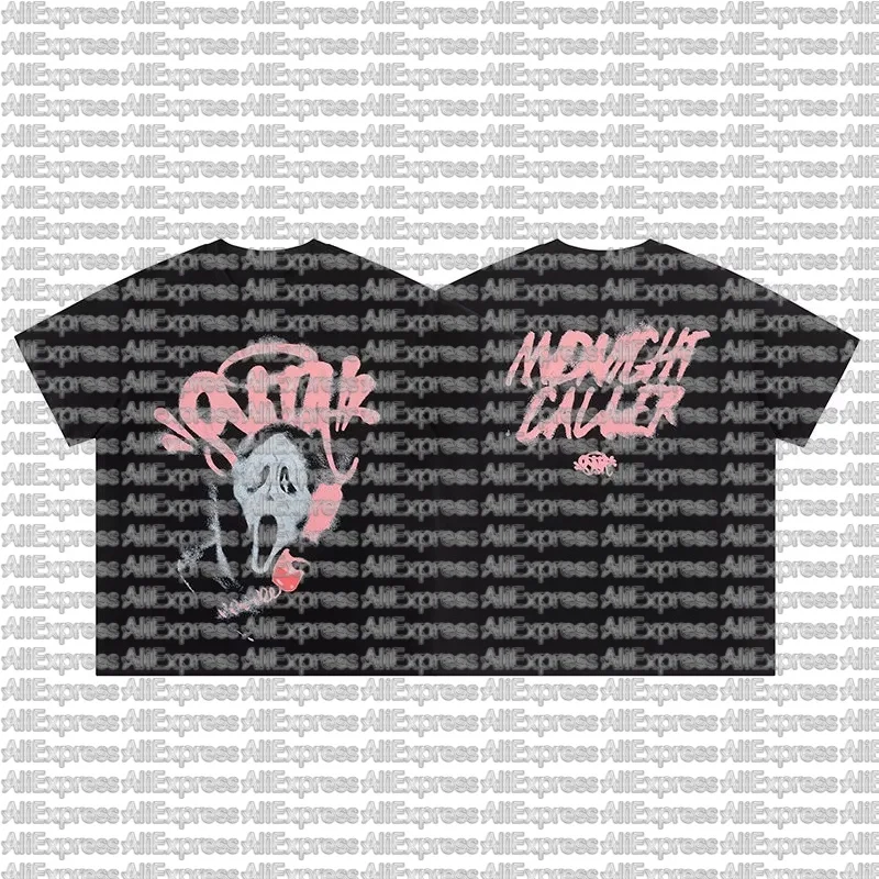 

2026 Summer Fashion Hip Hop Ghost Style T-shirt Outdoor Leisure Sports Fitness Printed Cotton Round Neck T-shirt Large