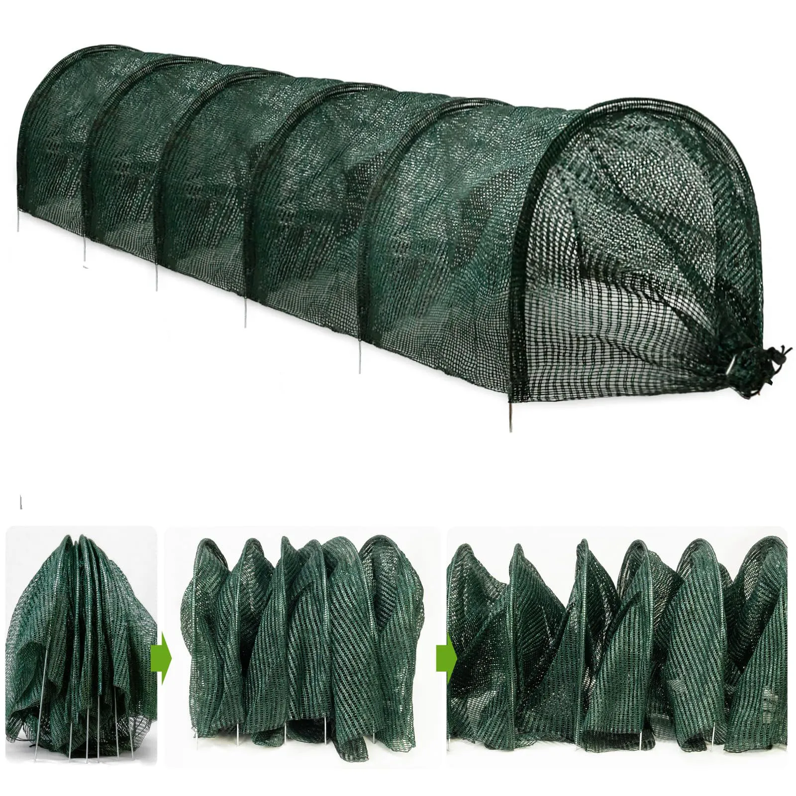 1pc Durable Mesh Foldable Garden Tunnel - Bird & Insect Barrier UV Protection Cover for Vegetables & Fruits
