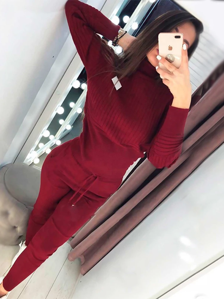 

TYHRU Autumn Women's Turtleneck Pure Knit Pullover Sweater Ladies Clothes