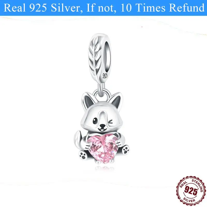 CYCUFF 925 Sterling Silver Cute Corgi Charms Fit Pandora 925 Original Bracelet Diy Beads Jewelry For Women Set Pendant Gift Hot