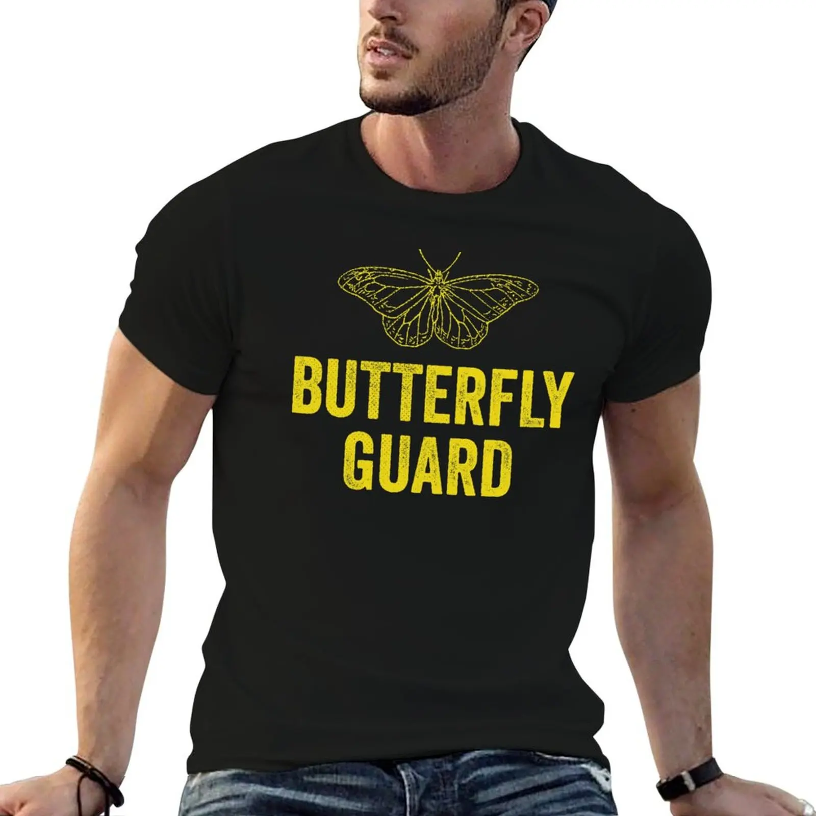 

slim funny man t Yellow t Jitsu Guard Style shirts for Jiu cotton T-Shirt shirts fit Butterfly