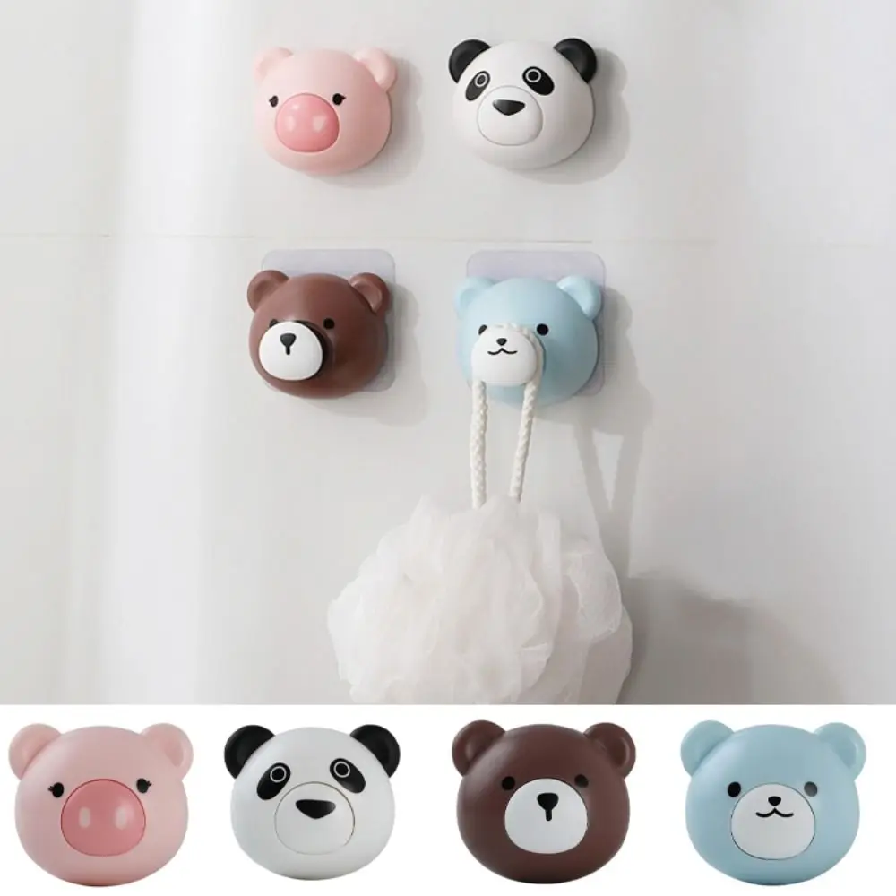 

Creative Invisible Hook Cartoon Panda Pig Retractable Storage Rack Bedroom Dorm Wall Decorations Gift