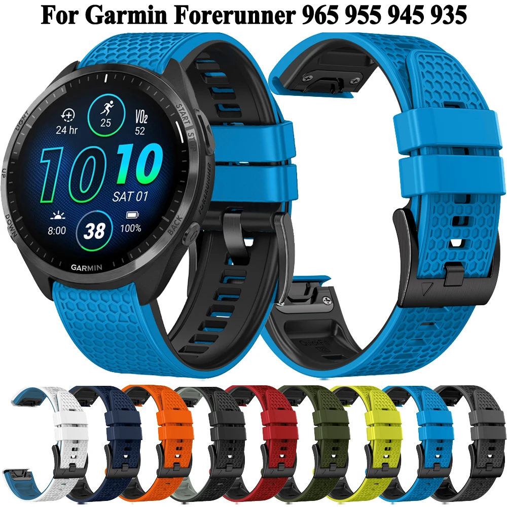 Quickfit 22mm 26mm Sports Silicone Strap For Garmin Forerunner 965 955 945 935 Fenix 8 7 6 5 Watch Strap Band Wristband Bracelet