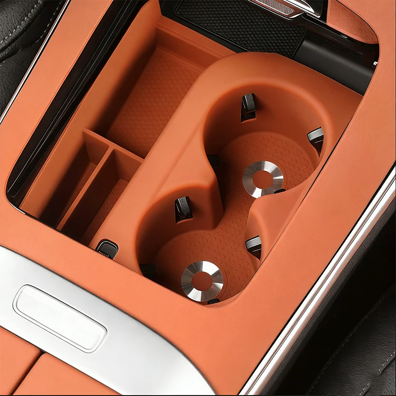 

Car Central Console Water Cup Silicone Anti-slip Protective Pad Cover Trim For Mercedes Benz C260l 2022-2025 Models