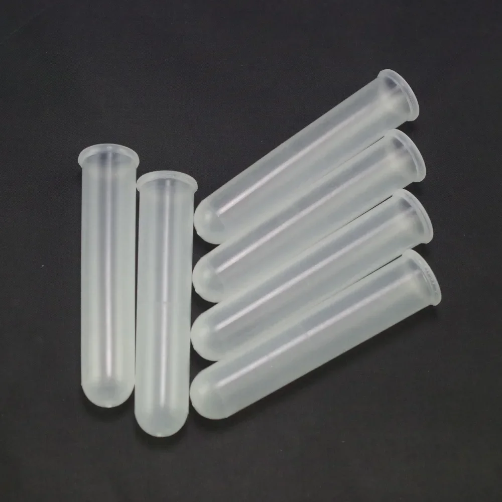 Tubos de ensayo de plástico translúcido para laboratorio, tubos de centrífuga con tapa, fondo redondo, lote de 10, 20ml
