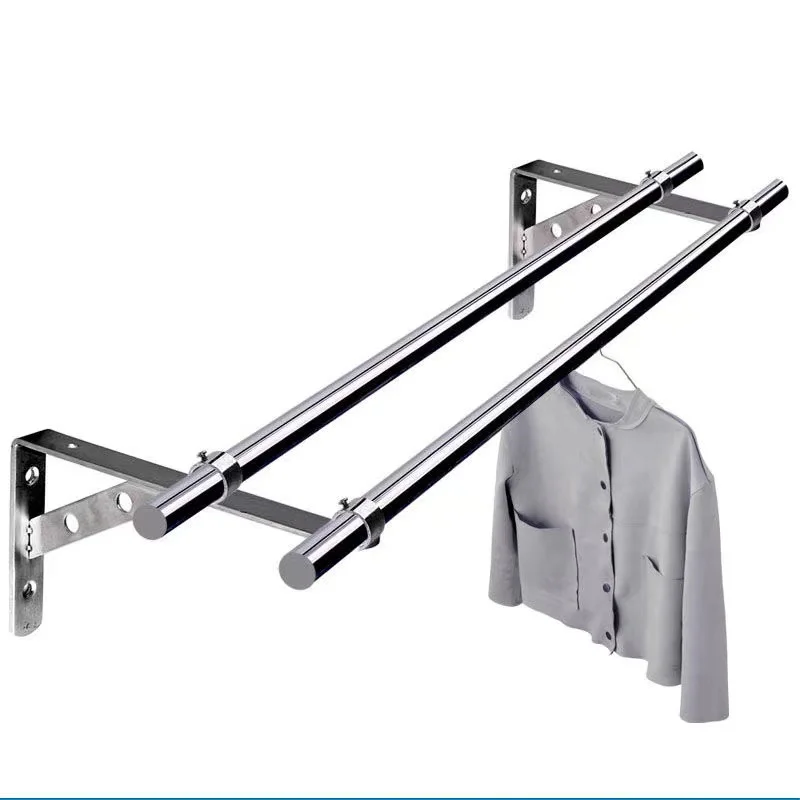 

Clothes drying rod side mounted triangular bracket outside the balcony window Clothes drying rod Stainless steel exterior wall