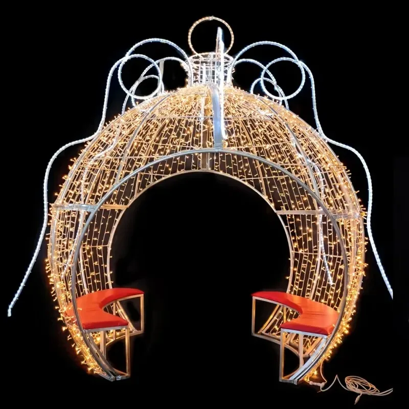 Custom Commercial Outdoor Garden Project Decoration 3D Large Led Decoration Theme Ball Light Christmas Theme Light