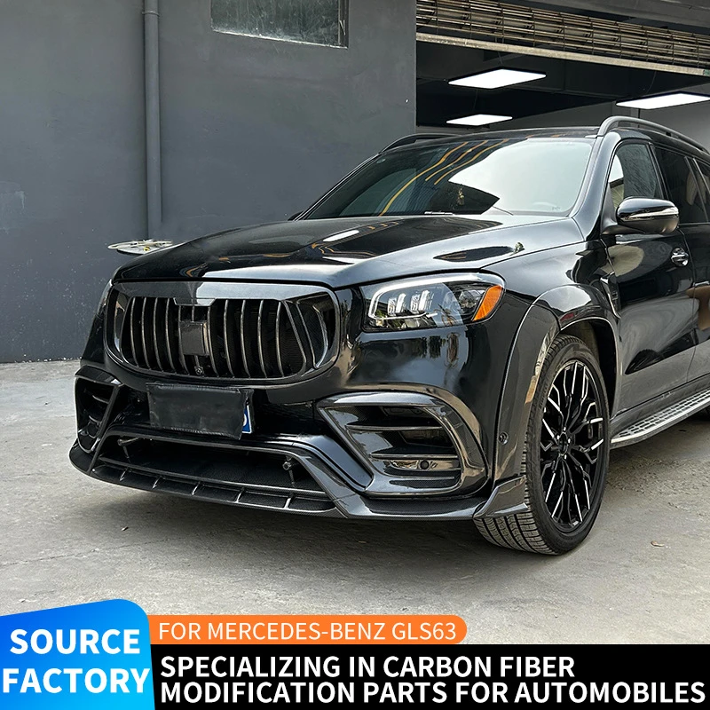 

Подходит для Mercedes-Benz GLS63, модифицированная рамка противотуманных фар MS, модели 20-25, модификация средней решетки из углеродного волокна