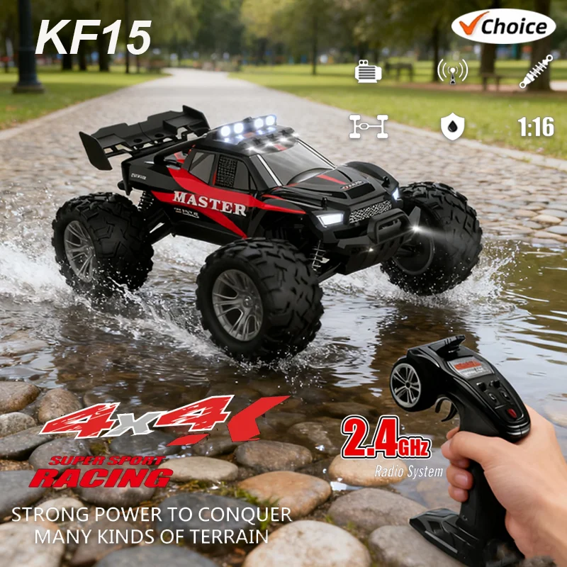 

NEW KF15 Rock Crawler 4WD High Speed 1:16 Electric Brushless RC Car Off Road Truck Toys for Boys Kids Gift Outdoor Desert Racing