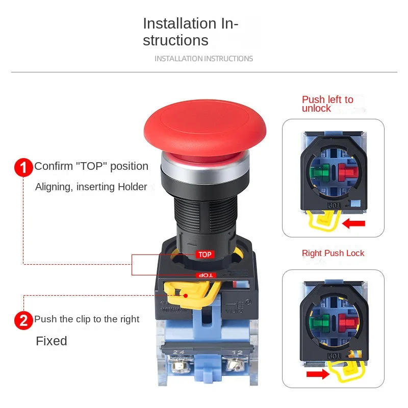 Mushroom head push-button switch self-reset actuated LA38A-11M/ZS self-locking power start control 22mm