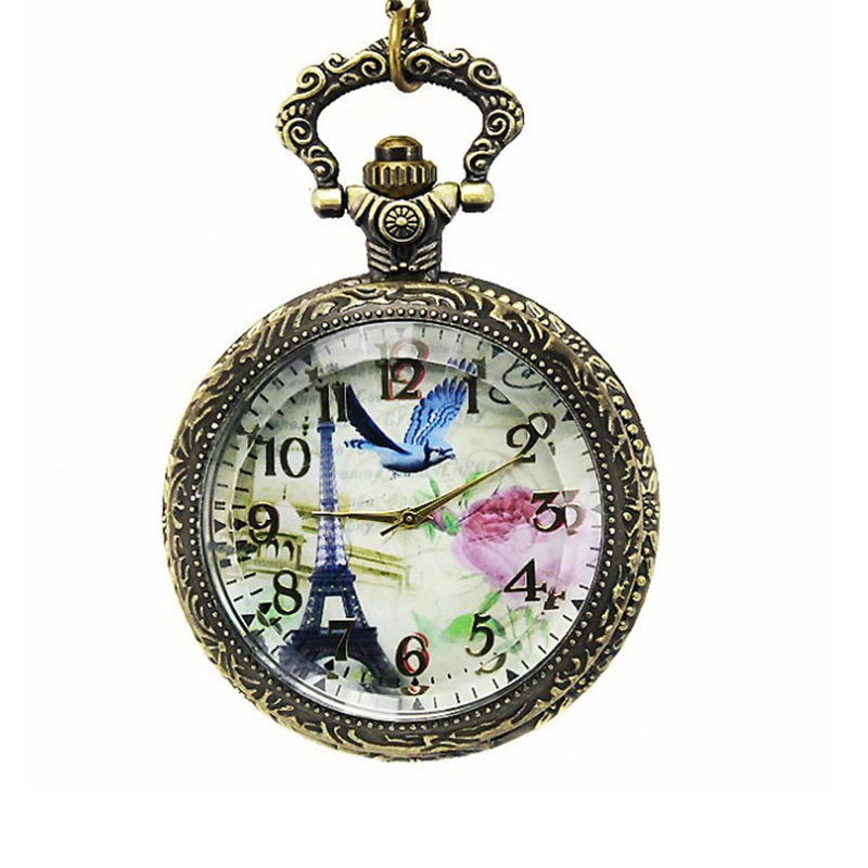 Modische Art antike Vintage Quarz Taschenuhr Gehäuse Anhänger Halskette Kette exquisite Uhr für Männer Frauen Geschenke