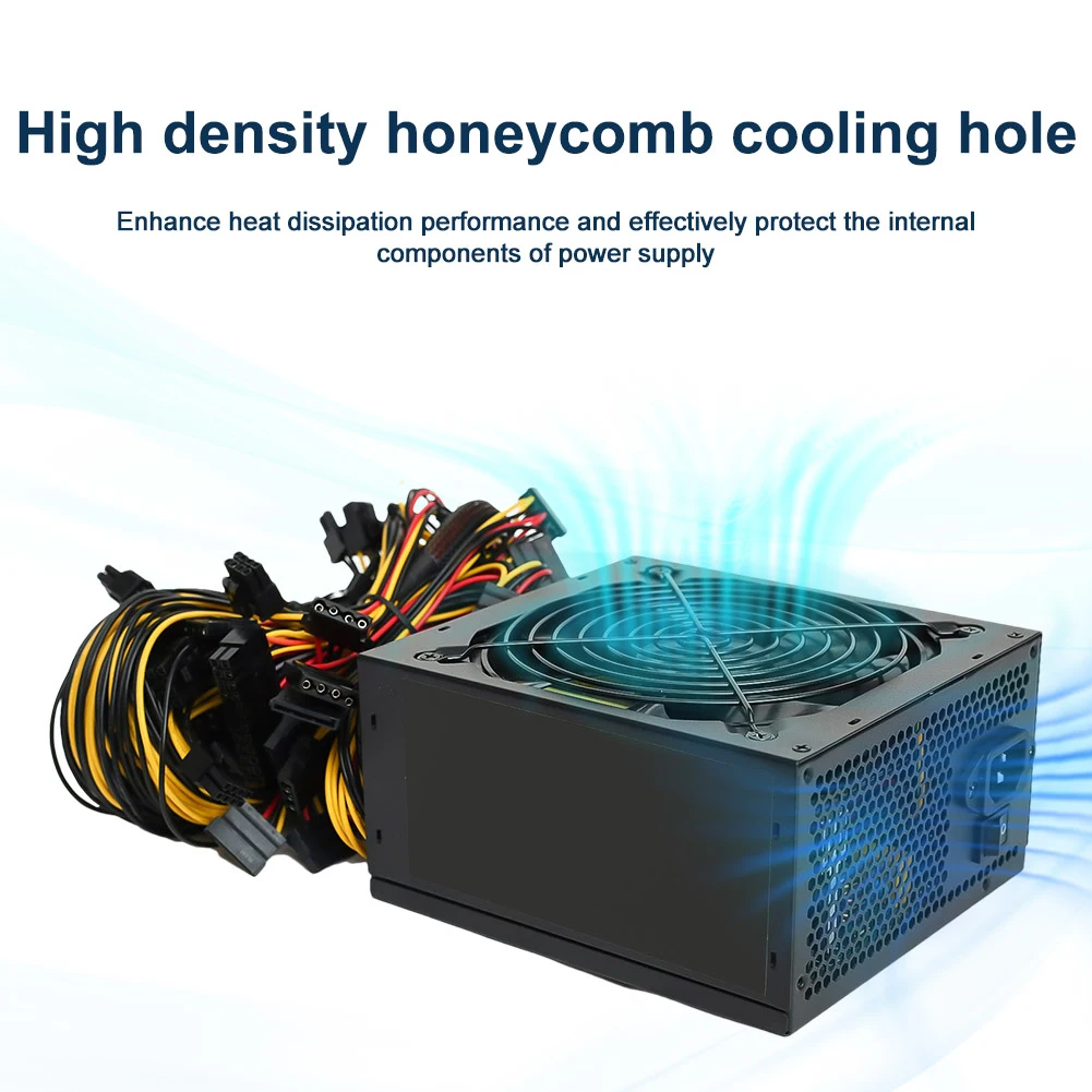 Fuente de alimentación para minería de Bitcoin, dispositivo con 8 tarjetas de visualización, 2000W, 2000W, 2400W, 160V-240V, ATX, ETH