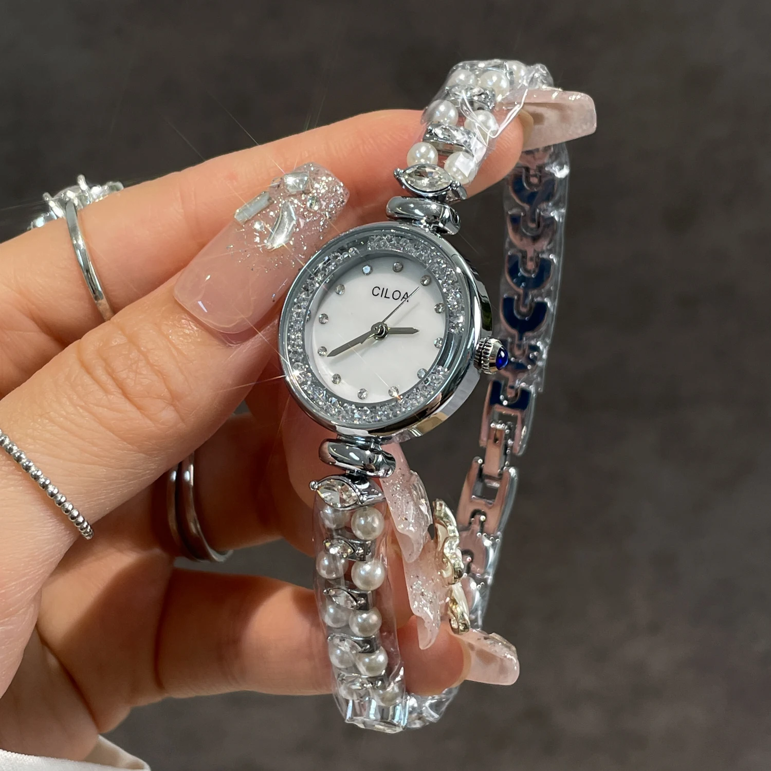 CILOA New Women's Light Luxury Fashionable Pearl High-Appearance Waterproof Quartz Watch