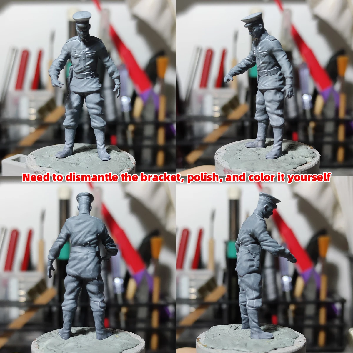 1/35 1/48 1/72 Maßstab Modellbausatz 3D Harz Miniatur-Soldatenfiguren Sowjetische Offiziere bei einem Treffen Unbemalt Unmontiert Diorama – Detail 3