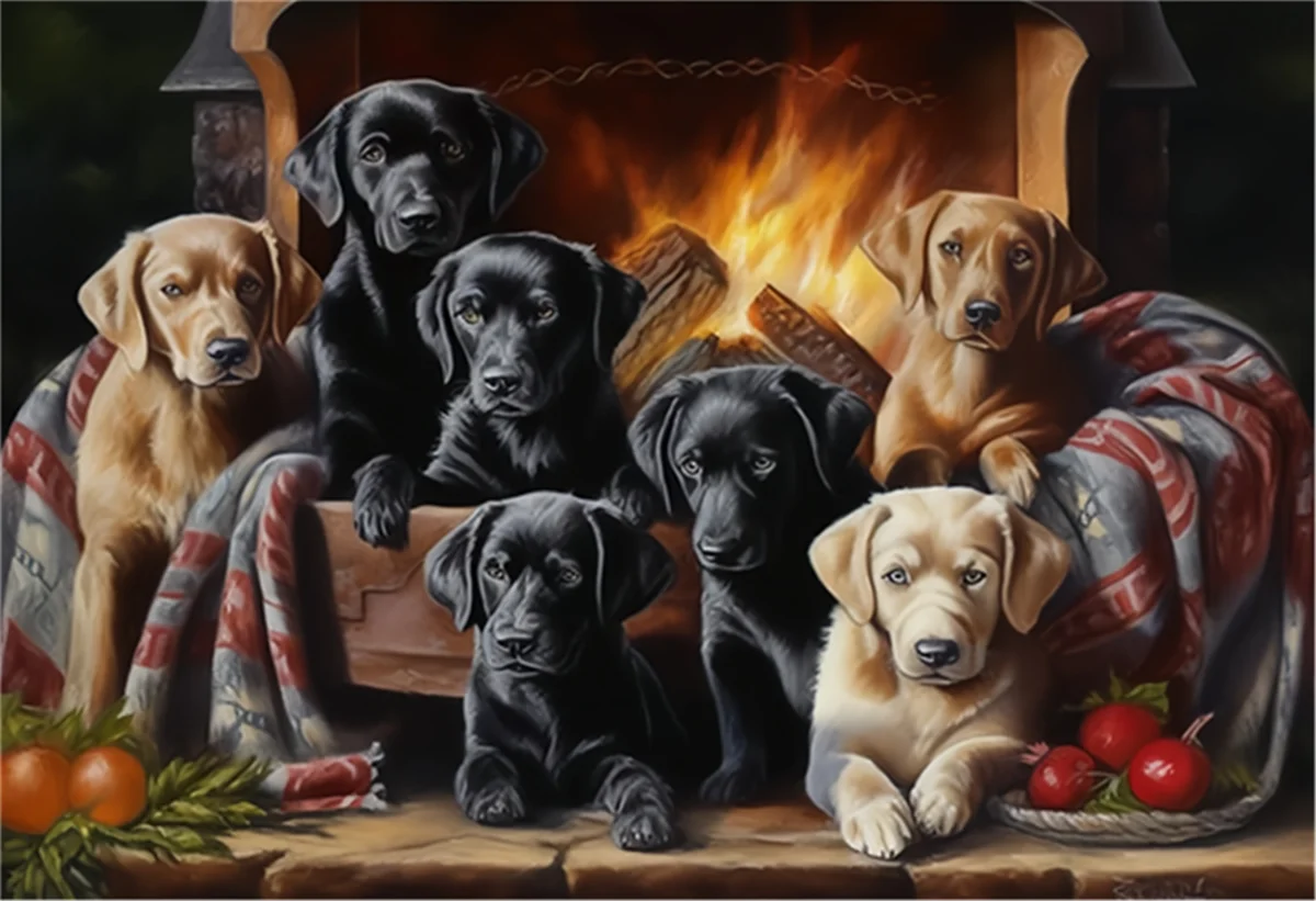 

Пазлы 1000 шт., пазлы для взрослых, лабрадор, собака, желтый, черный и шоколад, лабораторные щенки, имитация деревянных игрушек, подарок