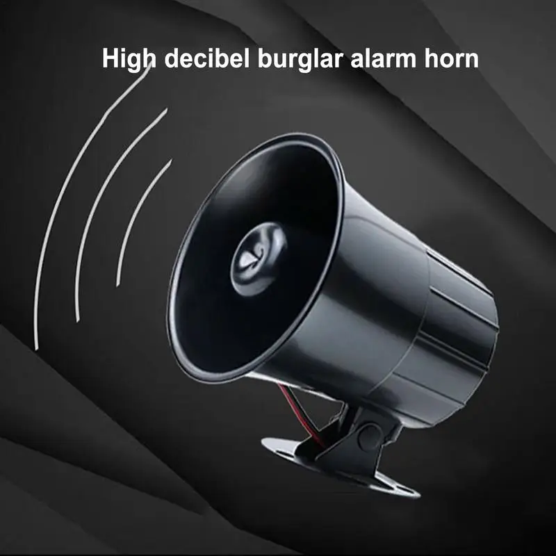 Car Alarms For Theft With Sound Wired Alarm Siren Horn 110dB Angle Adjustable 12V/24V Auto Anti-Theft Protection System Security