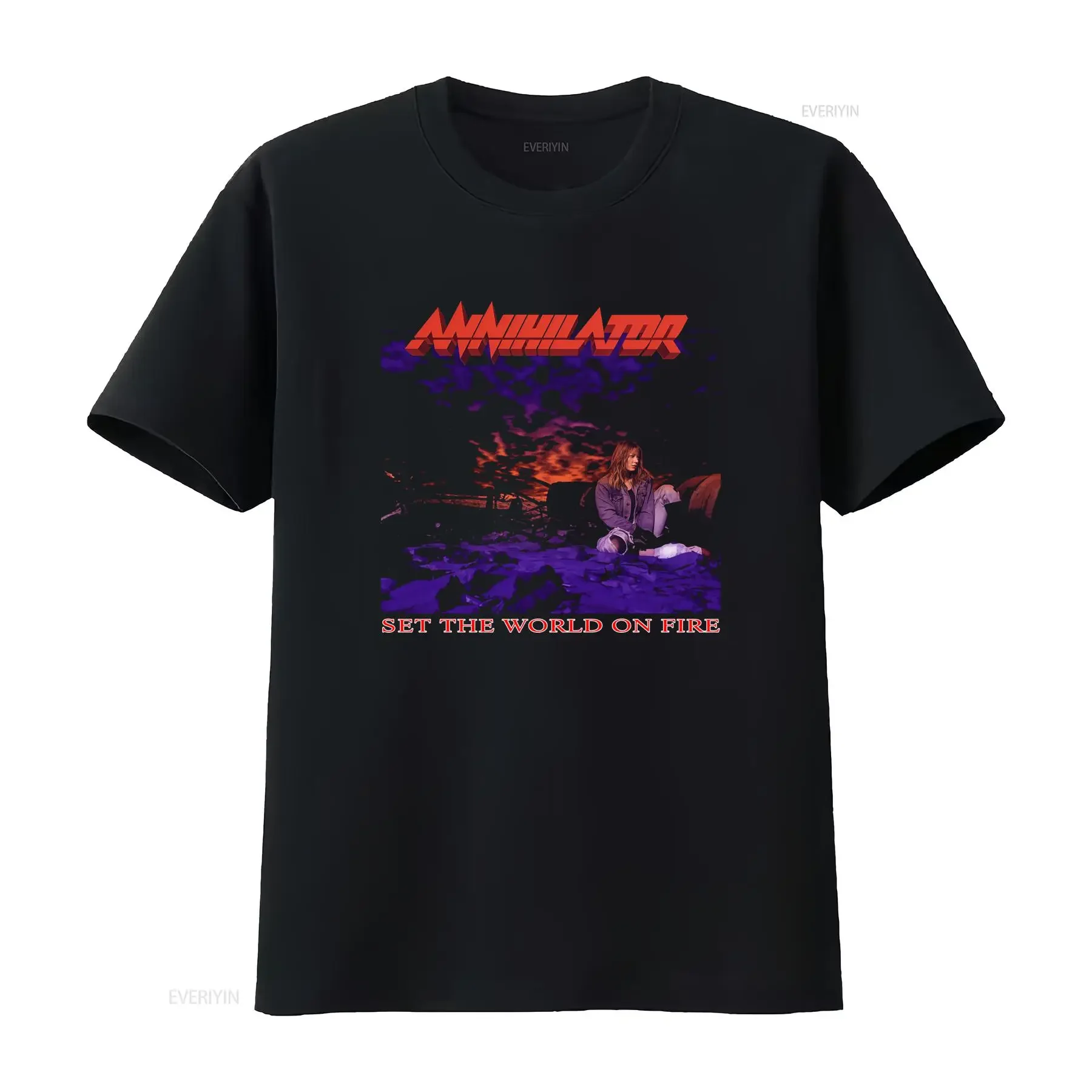 Limited Edition NEW Popular Annihilator Set the World on Fire Canadian Rock Band T SHIRT S 4XL vintage Washed Stretched