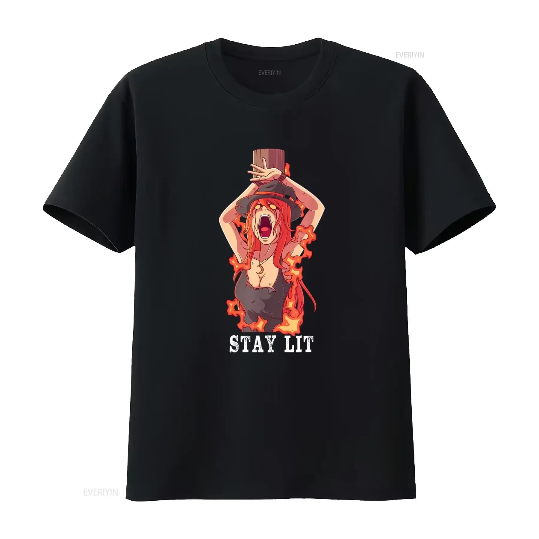 NEW LIMITED Occult Stay Lit Devil Hell Unholy Antichr st Witch T Shirt for Women S 3XL vintage Washed streetwear Breathable