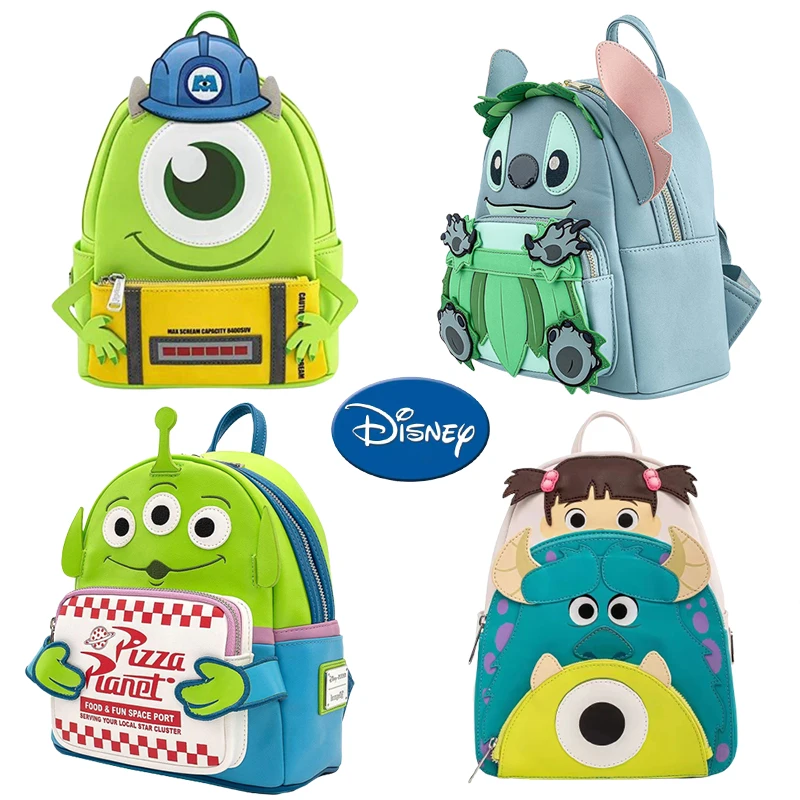 Anime Disney Stitch Monster University Wazowski Sullivan Backpack Cartoon Students Schoolbags Handbag Fashion Boy Girl Gift Bag