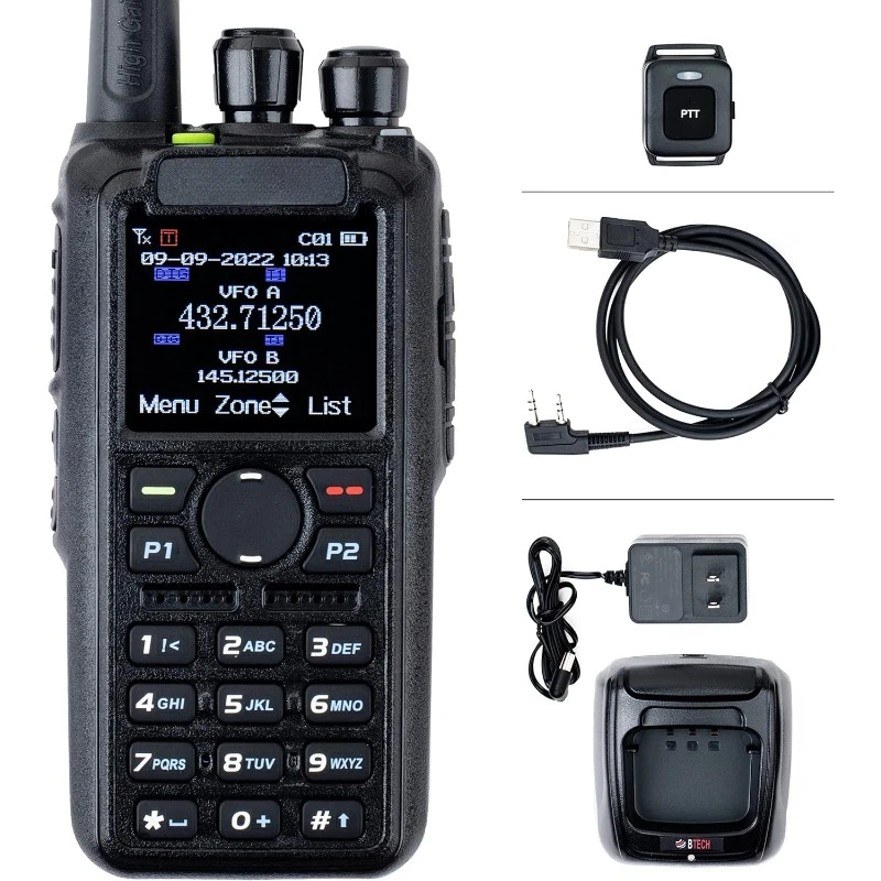 DMR-6X2 PRO DMR & Analog Dual Band Two-Way Radio – 7W VHF/UHF (136-174MHz & 400-480MHz) Bluetooth,NEW