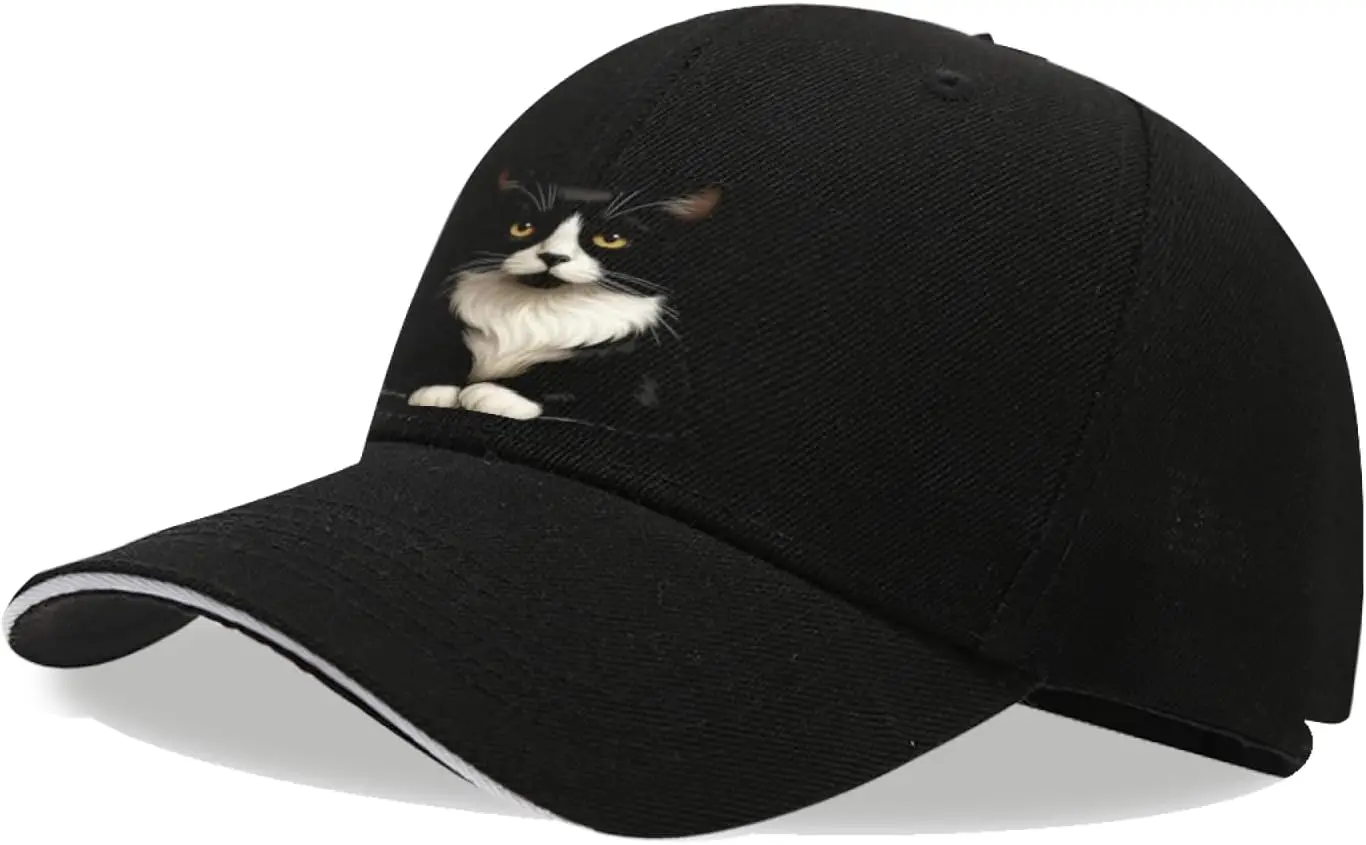 Cute Tuxedo Cat Hair Don’t Care Funny Pet Lover Messy Kitty Baseball Cap Men Trucker Hat Gift Women Dad Hat Sun Hat