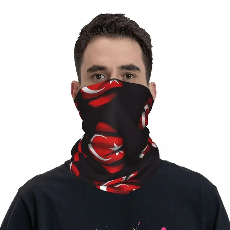 The Republic Of Turkey Flag Bandana Neck Cover Printed Mask Scarf Multi-use Headband Outdoor Sports Unisex Adult Breathable