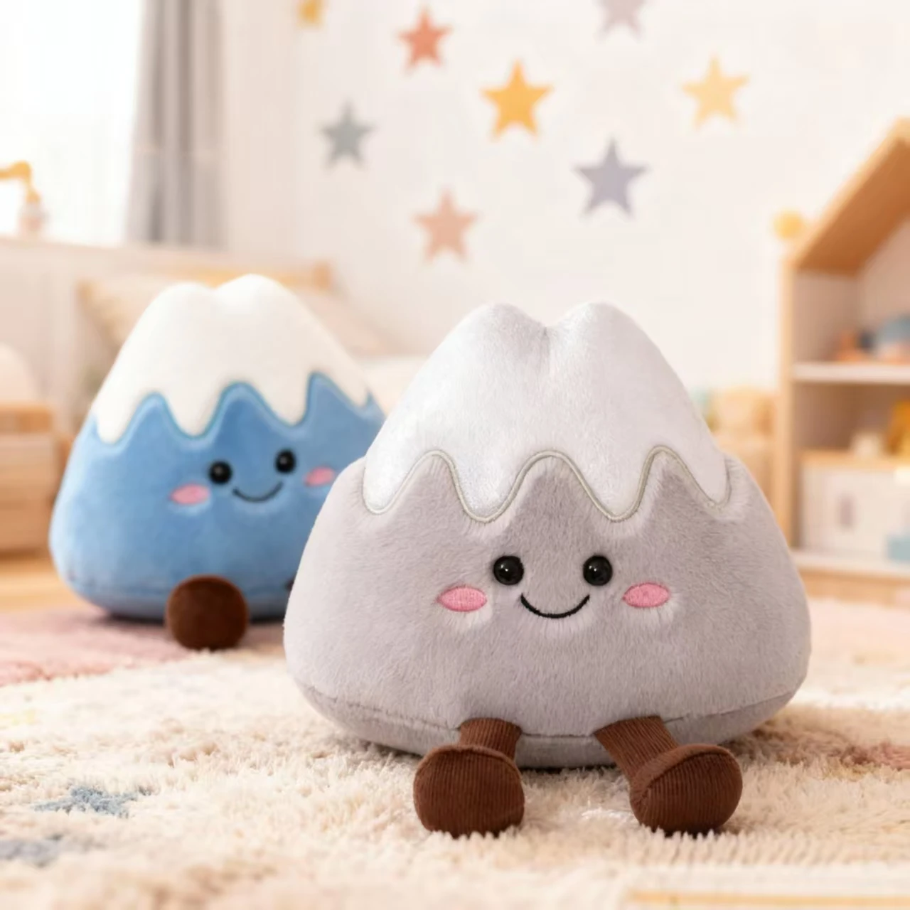 تمثال لعبة قطيفة لطيف مجسم تتميز بالجبال الذهبية والفضية وقمصان ثلجية وموضوع بركاني مع عناصر ممتعة #6