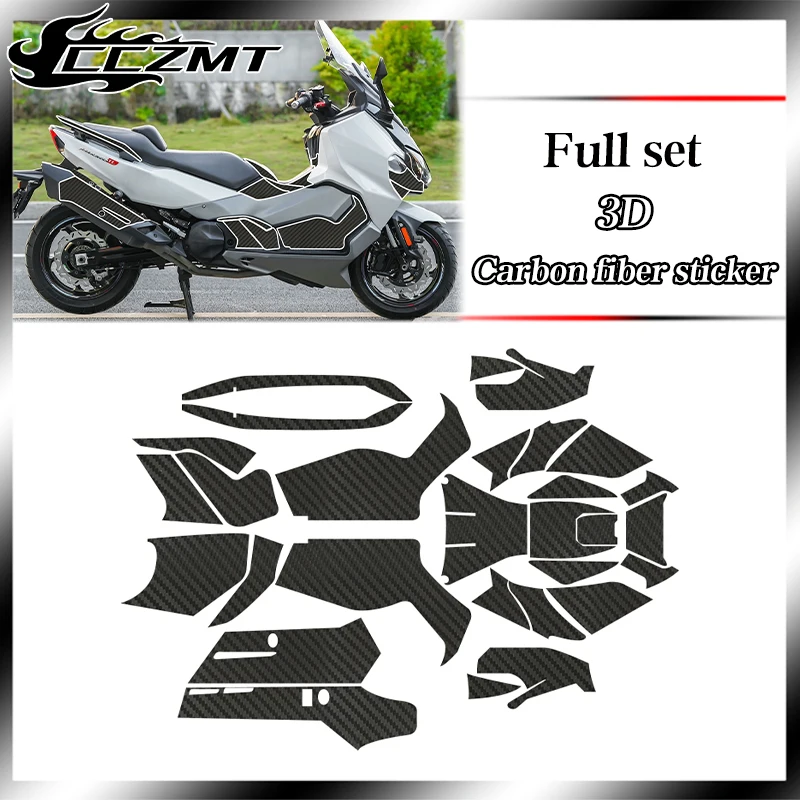 For SYM TL500 508 sticker 3D carbon fiber protection film fuel tank sticker body decoration sticker and flower modification