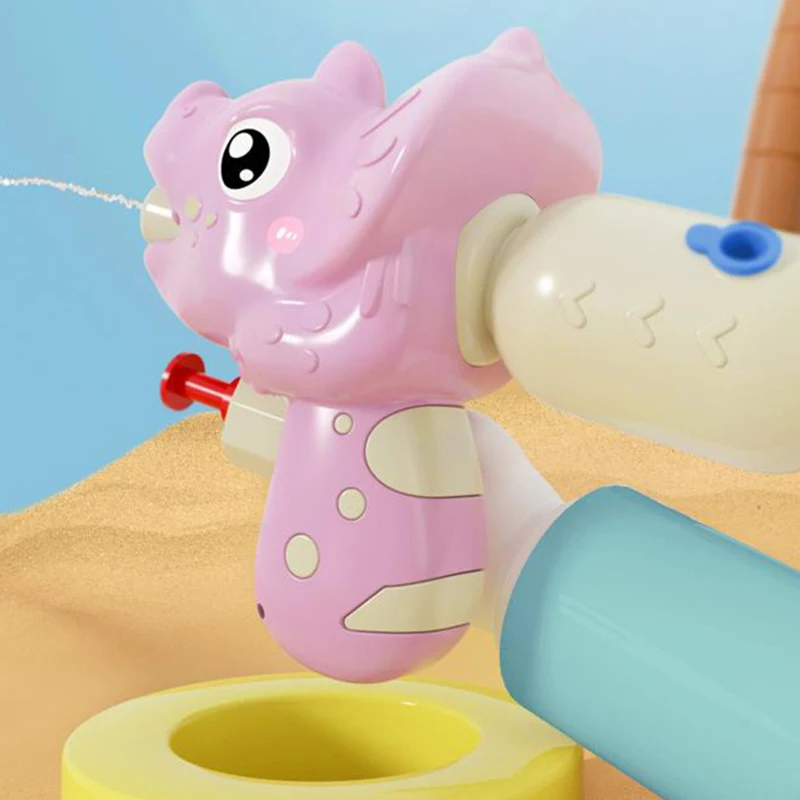 Juguete de cocción de agua de playa de verano para niños, fiesta en la piscina, mini pistola de agua con tema de dinosaurio y pez payaso