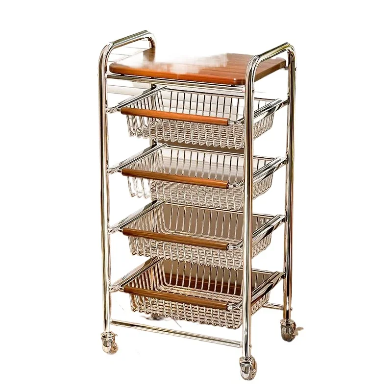 Snack rack Multifunctional crevice trolley Fruit and vegetable kitchen vegetable basket Movable storage rack