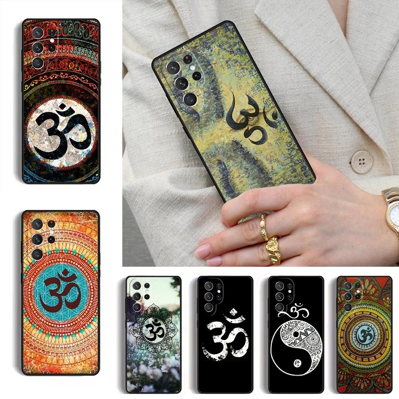 Om Aum Symbol Colourful Namaste Yoga Phone Case for Samsung Galaxy S26 S25 Ultra S24 S23 S22 S21 Plus Note 10 Bumper Cover