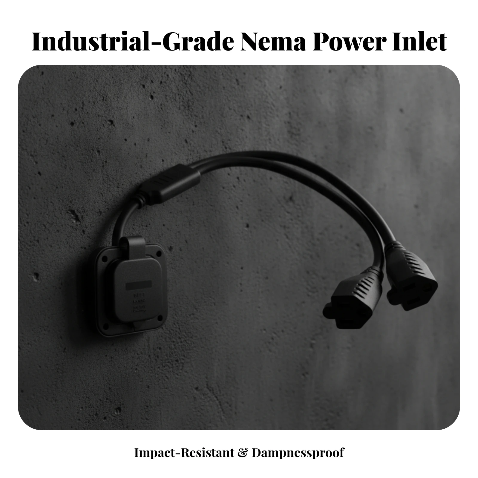 NEMA 5-15P Power Inlet Dustproof Flanged Male Power Inlet Receptacle Industrial Grade Long-Lasting for DIYers, RV, Marine