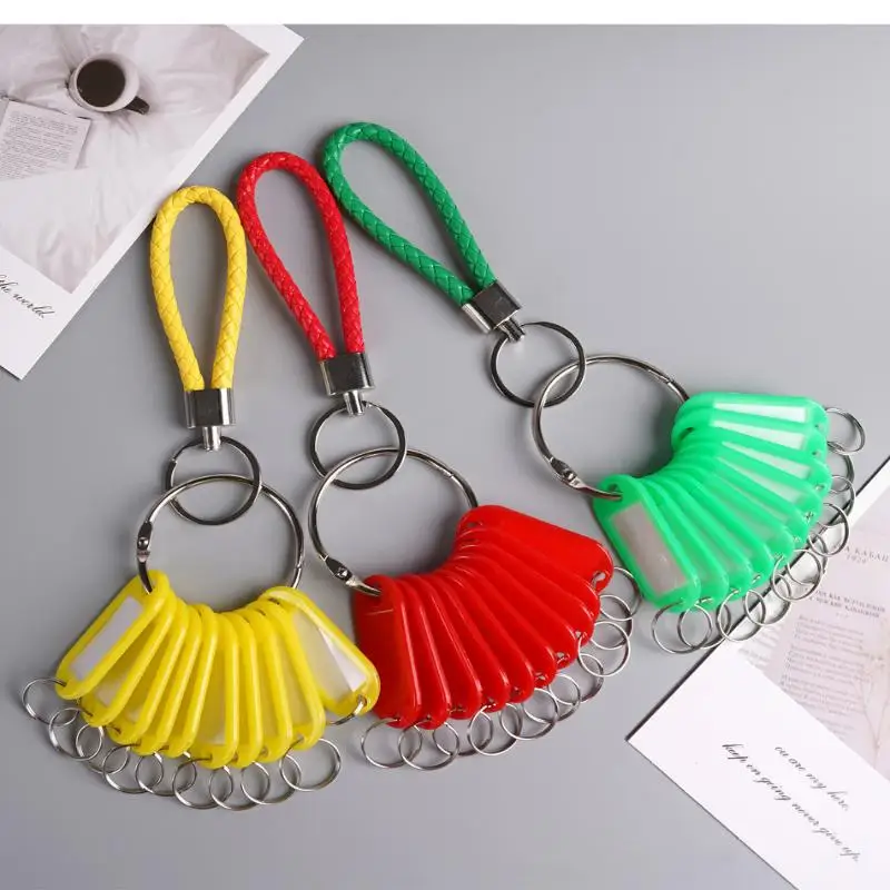 Leather Handheld Classification Key Card 10 Signboards Keychain Hanging Handheld Keychain Rentals Labels Storage Tags-F(x)