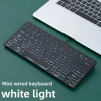 APAYADO K1000 Mini teclado con cable: diseño portátil compacto, plug-and-play, ideal para computadoras portátiles/computadoras, resistente a derrames