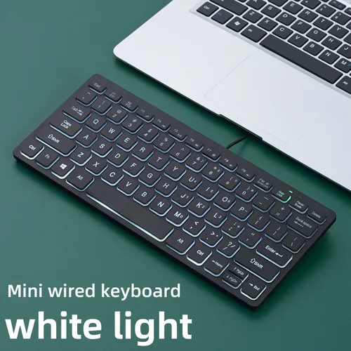 APAYADO K1000 Mini teclado con cable: diseño portátil compacto, plug-and-play, ideal para computadoras portátiles/computadoras, resistente a derrames