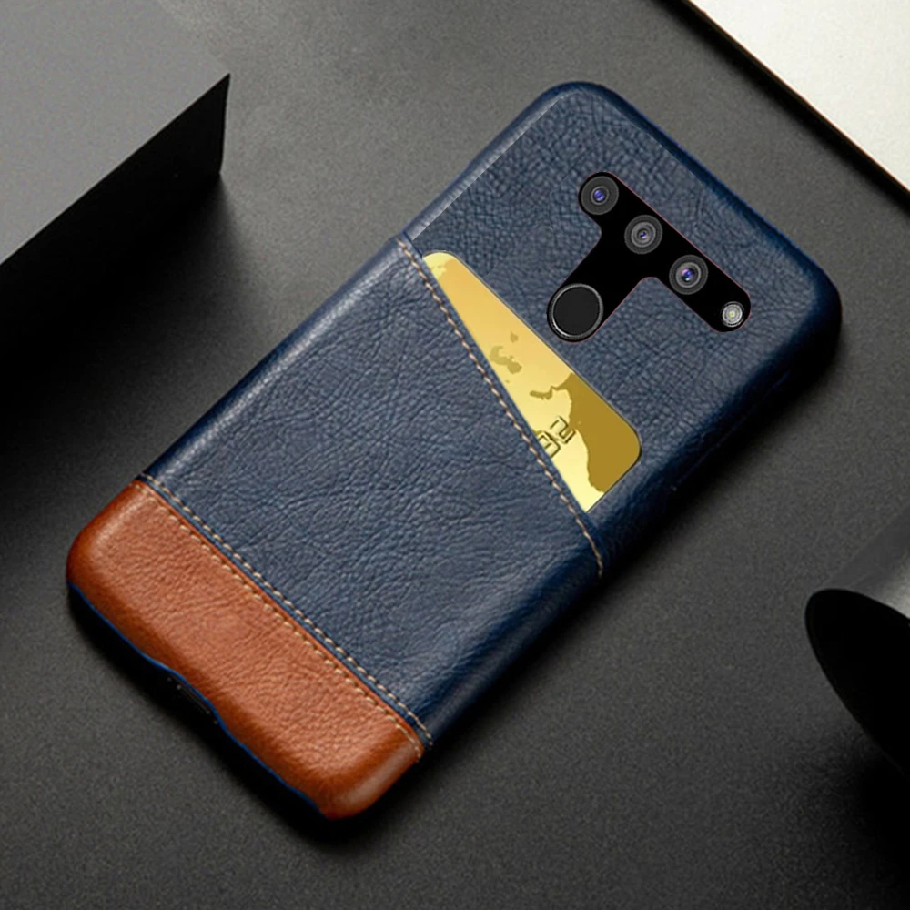 

V50 Card Slot Holder Mixed Splice PU Leather Case For LG V50 G8 G7 ThinQ V30 Card Slots Wallet Cover For LG G6 V 30 V50thinq