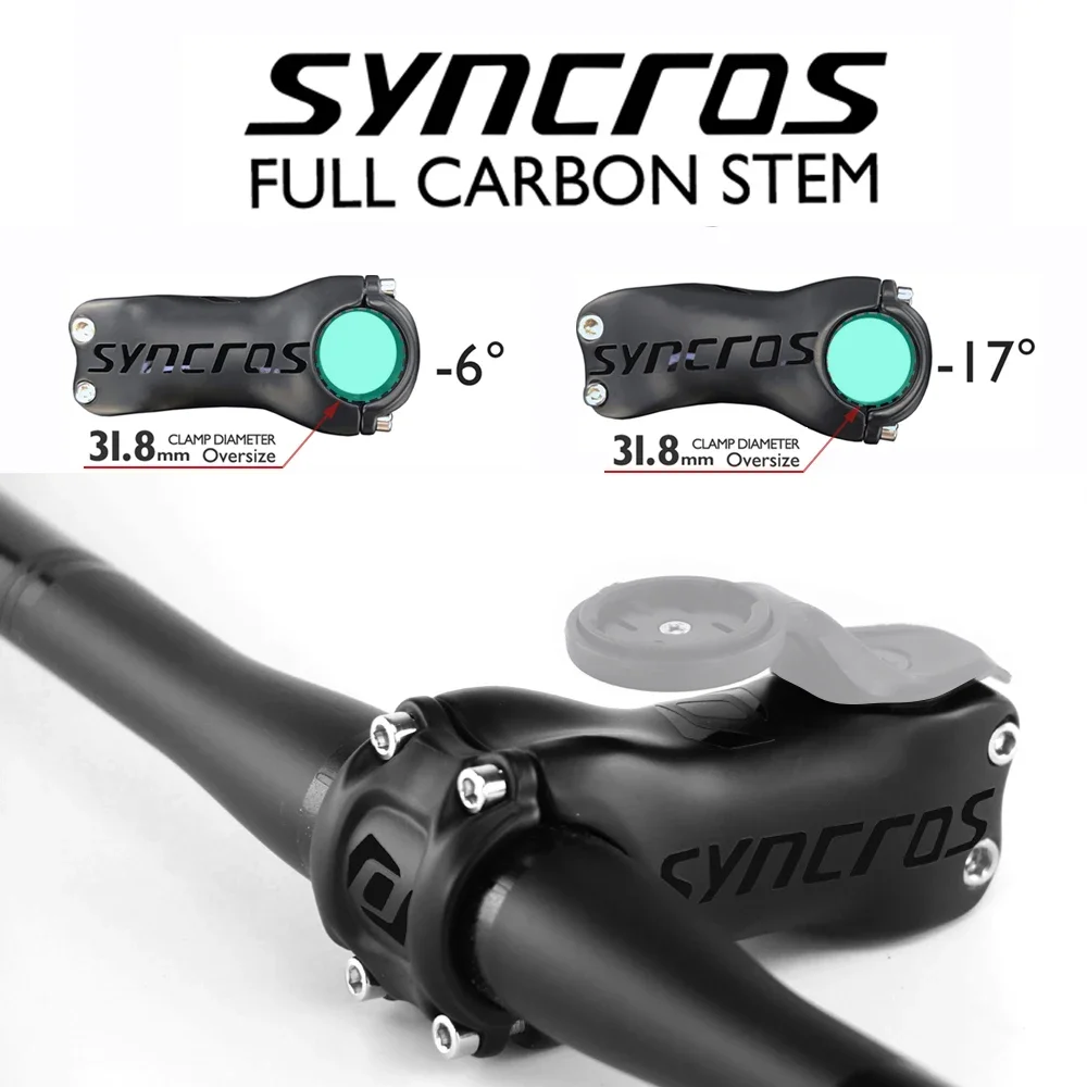 

Syncros Ultra Light All Carbon Road Bike Stem Fraser SL Mountain Bicycle Stem Angles 6/17 Degrees 70/80/90/110/120 Bike Parts