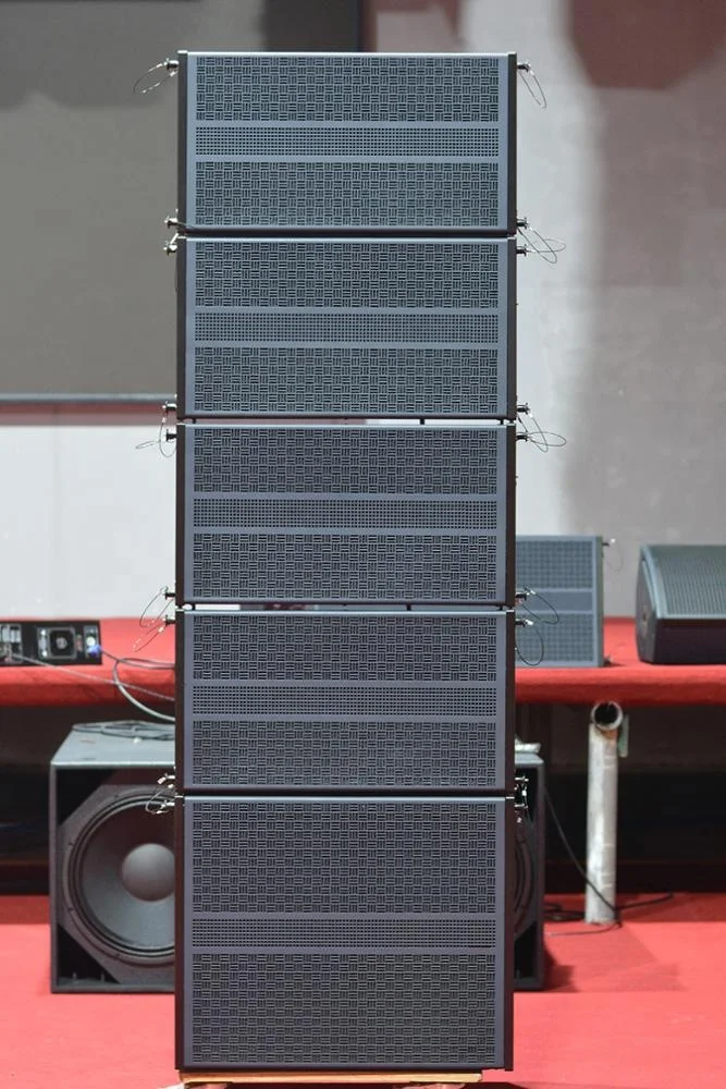 Altavoces line array individuales de 12 "+ altavoces subwoofer line array con alimentación individual de 18", altavoces line array para iglesia