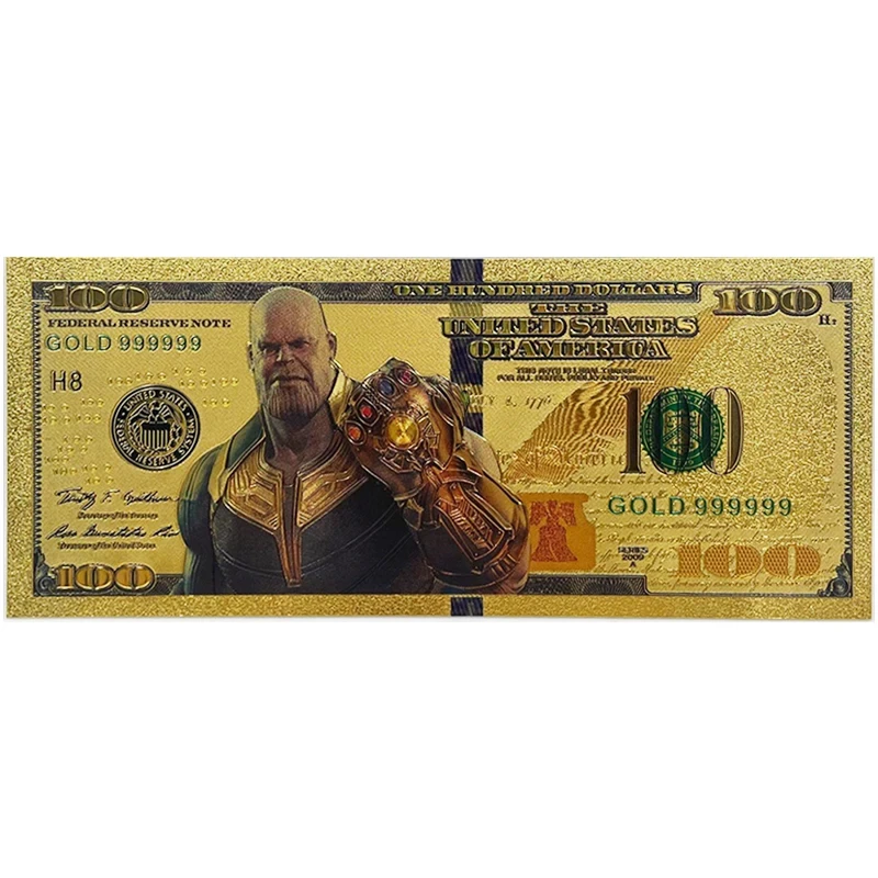 Marvel heroes Ironman Captain America Gold Commemorative Banknote Collection Movie Peripherals Best Gifts