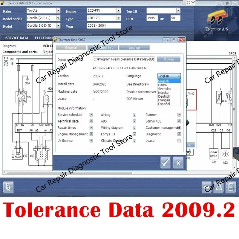 hot! Tolerance Data 2009.2 with keygen Car Repair Software Link diagnostic tools electric equipment 32GB U disk multilingual